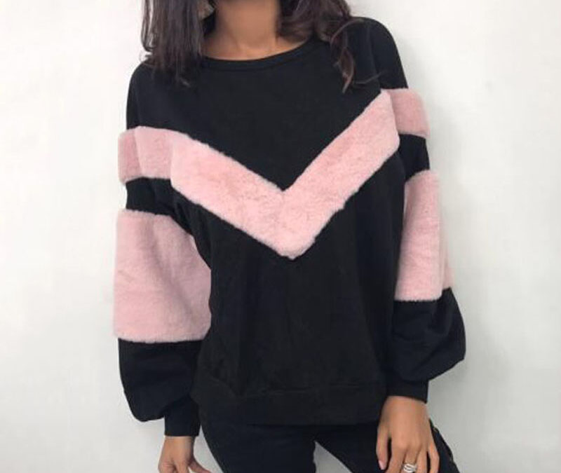 Oversized Fur Patchwork Sweater