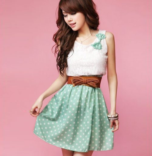 Polka Dot Dress With Lace Top