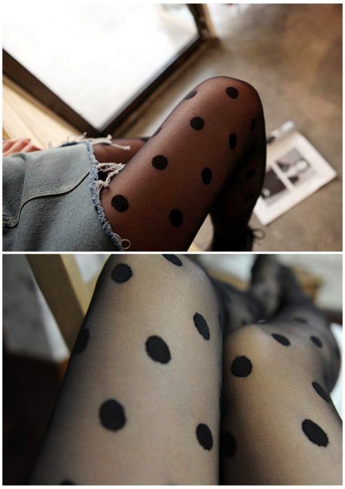 Dotted Stockings Pantyhose Tights