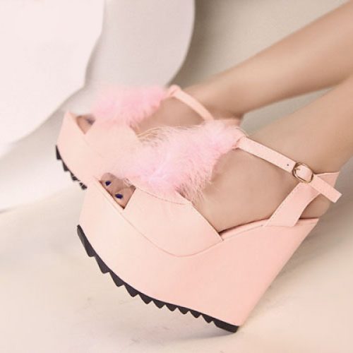 wedge heel pink