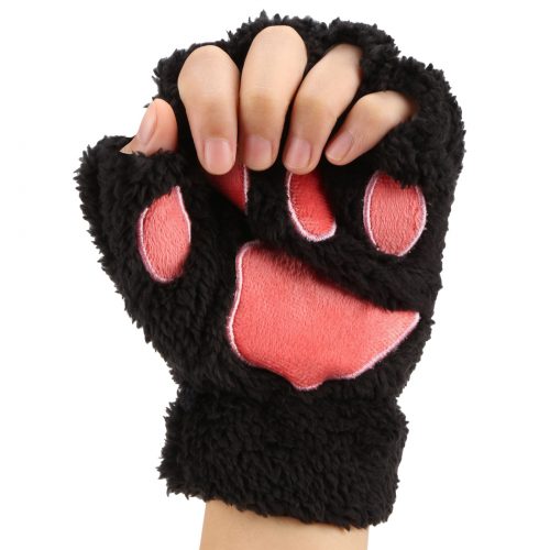 Cute Animal Paws Fingerless Gloves