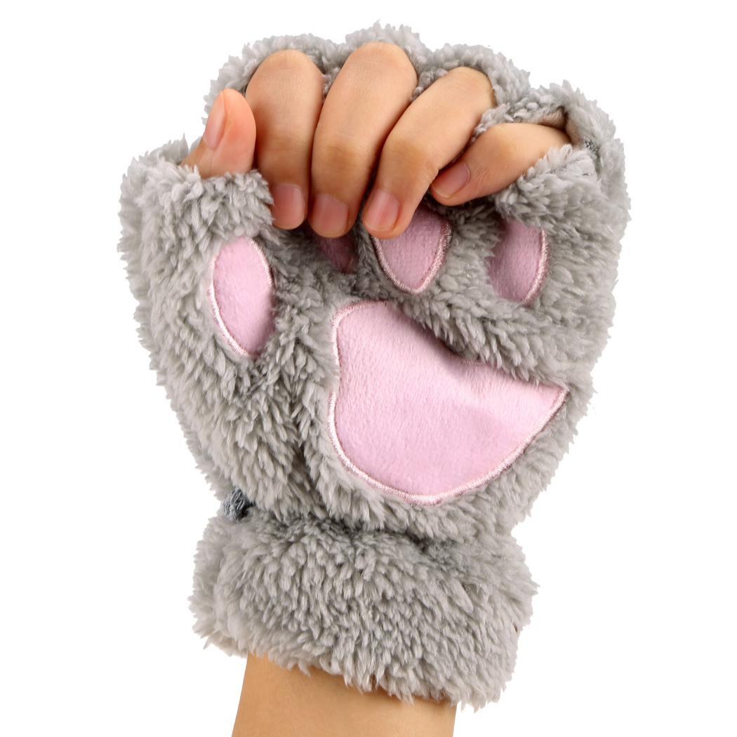 Cute Animal Paws Fingerless Gloves - SugarSweet.me