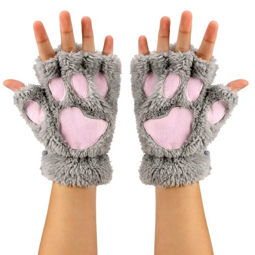 Cute Animal Paws Fingerless Gloves