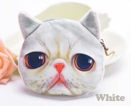 Cat Coin Purse white