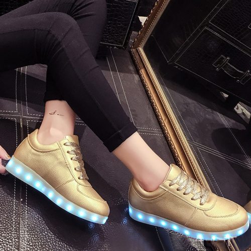 LED Light Sneakers Gold