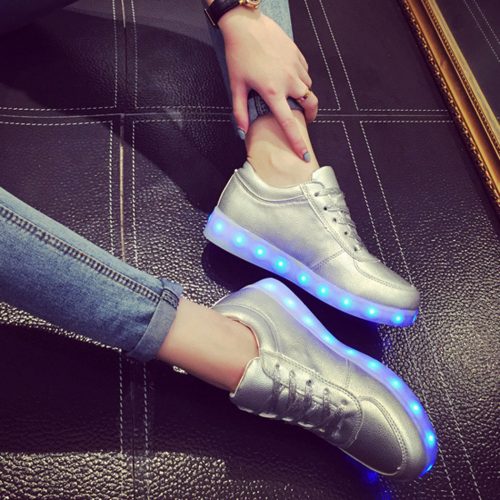LED Light Sneakers Silver