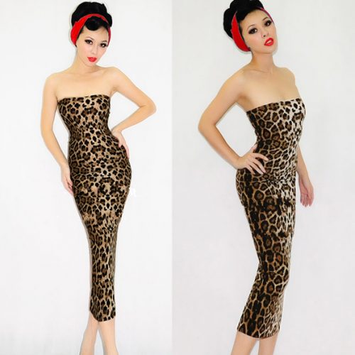 Leopard Pattern Pencil Dress