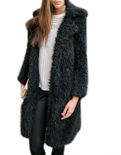 Furry Coat Black