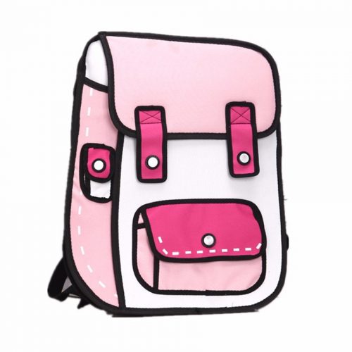 2D Cartoon Backpack pink
