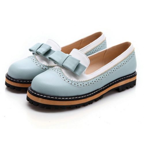 Doll Style Round Flats Blue