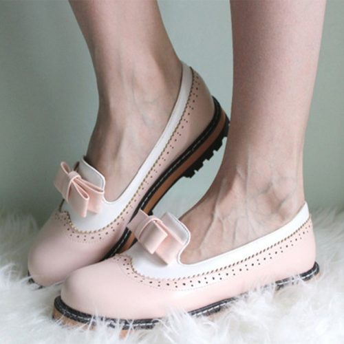 Doll Style Round Flats pink