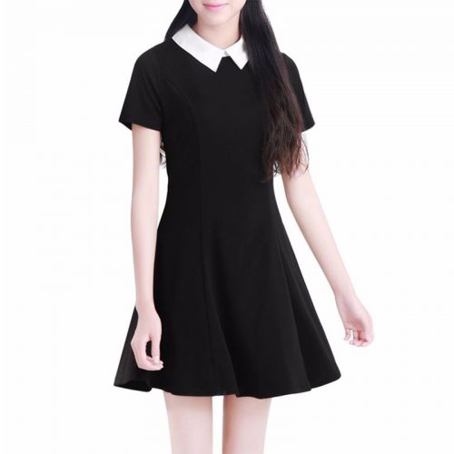 Black Doll Collar A-line Dress