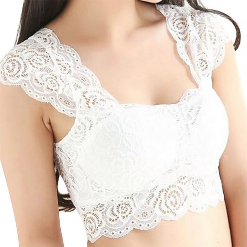 Lace Crop Top white