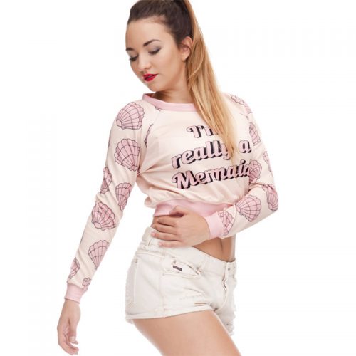 pink crop sweatshirt
