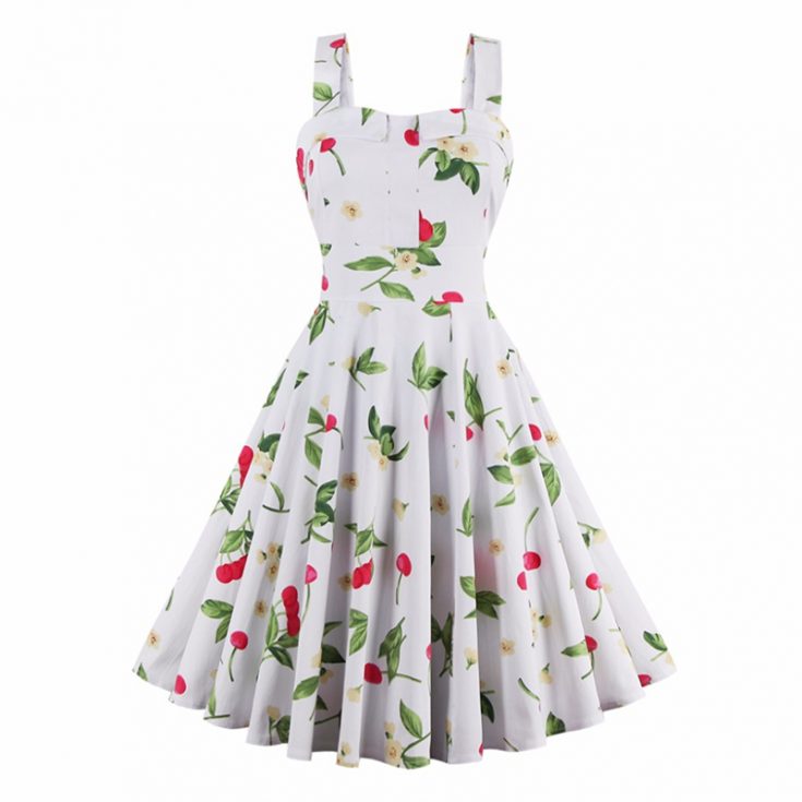 Retro Cherries and Flowers Dress - SugarSweet.me