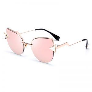 Cat Eye Triangle Rhinestones Sunglasses Pink