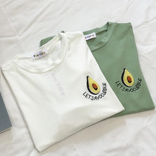avocado tshirt white and green