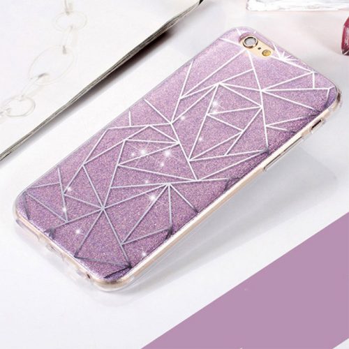 Asymmetric Glitter iPhone Case Purple