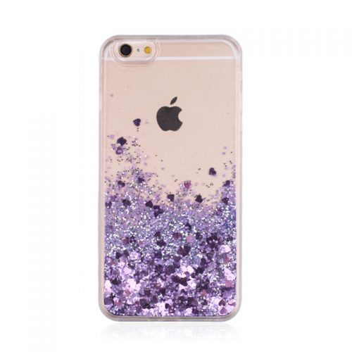 Purple Heart Glitter iPhone Case 7