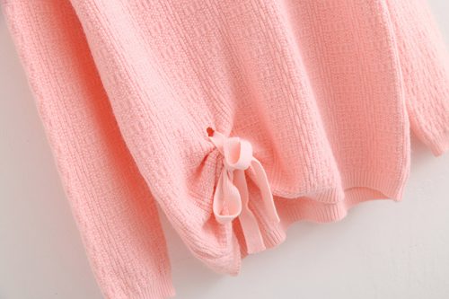 Ribbon Tie Pink Pullover