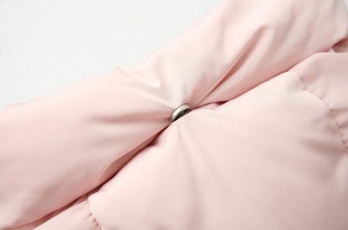 pink puffy jacket