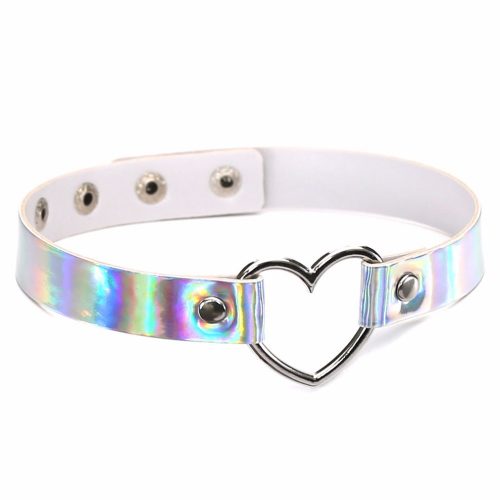 Holographic Choker Necklace Heart