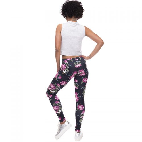 high waist leggings roses