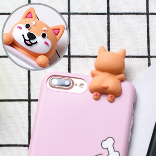 Corgi Butt Dog 3d Silicone iPhone Case Pink