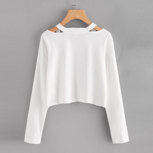 white sweatshirt with cuts