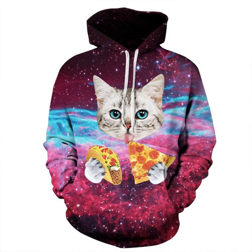 Space Pizza Taco Cat Sweatshirt Hoodie