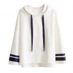 Hoodie Flare Sleeves White