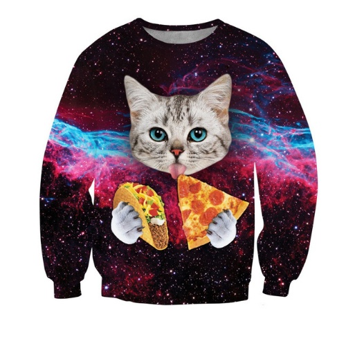 Space Pizza Taco Cat Sweatshirt 3D Printed
