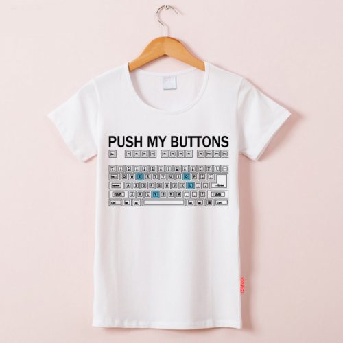Push My Buttons Pink Funny Keyboard T Shirt